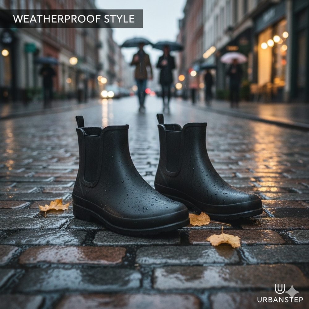 Women's Hunter Chelsea black ankle rain boots